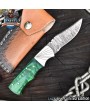 Twist Damascus Folding Knife, Hard Wood Handle