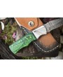 Twist Damascus Folding Knife, Hard Wood Handle