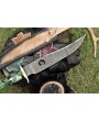 Twist Damascus Bowie Knife: Bone Handle, EDC