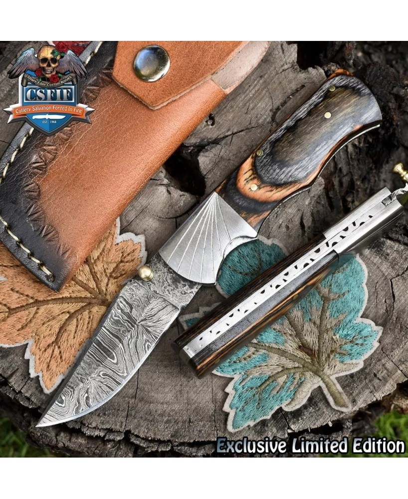 Rare Twist Damascus Hunter: Pocket Knife