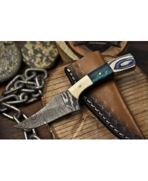 Twist Damascus Skinner Knife | Survival Gear