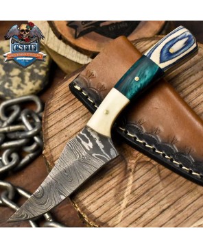 Twist Damascus Skinner Knife | Survival Gear