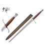 Rugged 50" Mercenary Sword - Blood Groove, Wood Handle