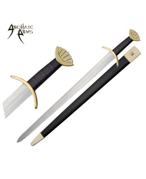 Authentic 36.5" Viking Sword - Carbon Steel, Brass Guard