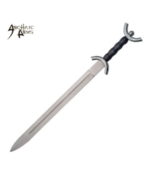 31" Black Celtic War Sword - Leather Sheath, Authentic Design