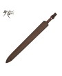 31" Black Celtic War Sword - Leather Sheath, Authentic Design