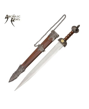 31" Roman Gladius Sword - Pewter Accents, Decorative Scabbard