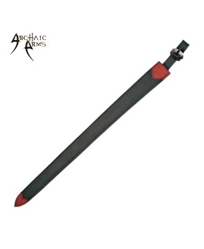 40" King Arthur Sword - Black Handle, Etched Design