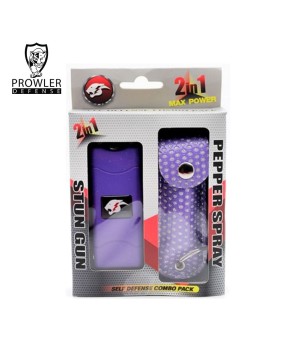 Mini Stun Gun & Pepper Spray Combo for Self Defense - Purple Bling