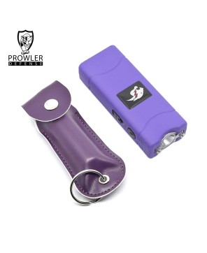 Purple Mini Stun Gun & Pepper Spray Combo for Self Defense