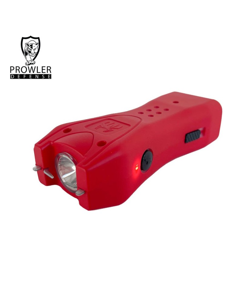 Red Slim Mini Stun Gun + LED Light - Rechargeable