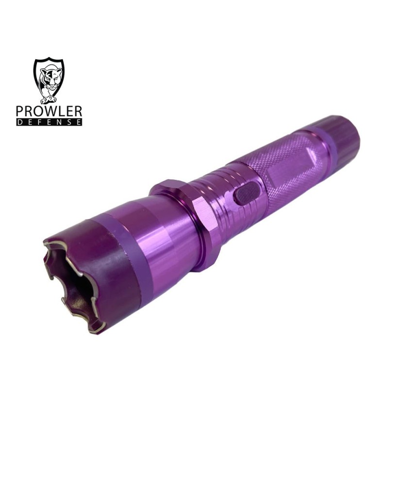 Purple Metal Stun Gun 10 Million Volt Rechargeable Flashlight