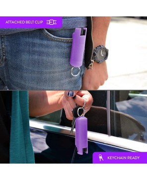 Purple Hard Case Pepper Spray Keychain - Personal Defense