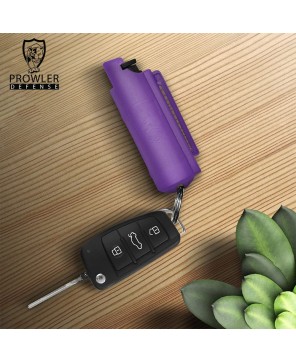 Purple Hard Case Pepper Spray Keychain - Personal Defense