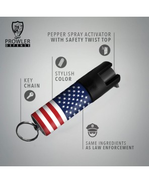 USA Flag Mini Pepper Spray - Self Defense Keychain