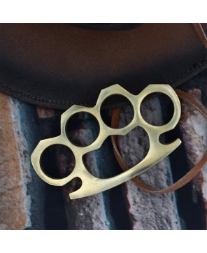 Solid Brass Knuckle Paperweight - Classic Novelty Design