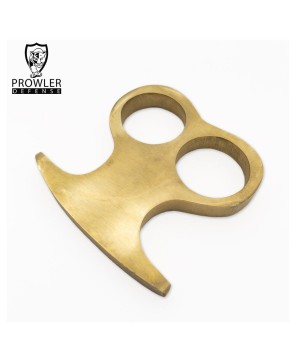 Solid Brass Two-Finger Knuckle Paper Weight - Compact Brass Knuckles