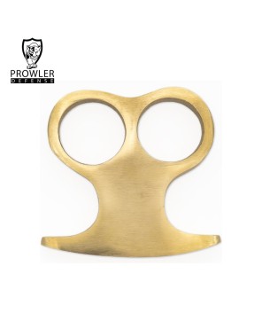 Solid Brass Two-Finger Knuckle Paper Weight - Compact Brass Knuckles