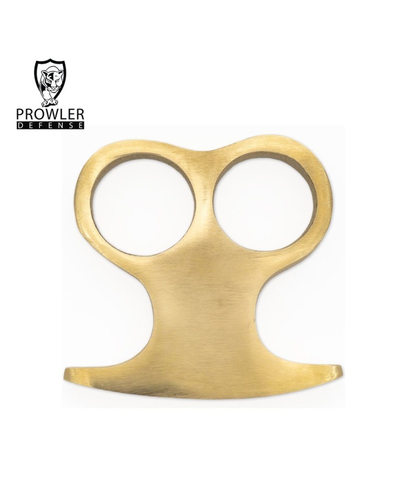 Solid Brass Two-Finger Knuckle Paper Weight - Compact Brass Knuckles