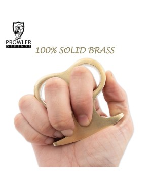 Solid Brass Two-Finger Knuckle Paper Weight - Compact Brass Knuckles