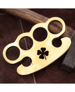 Rare Lucky Charm Brass Knuckle Paper Weight - 100% Pure Brass