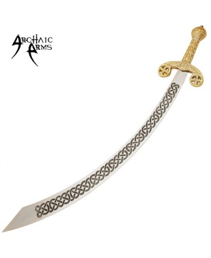 Celtic Etched Scimitar of Balance Sword