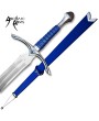 Fantasy Glamdring Replica Sword - Blue Leather & Wood Scabbard