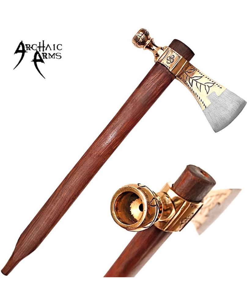 Brass Tomahawk Peace Pipe