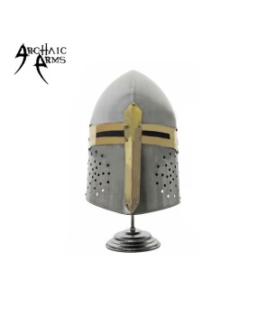 Knights Templar Sugar Loaf Helmet With Stand - Medieval Replica