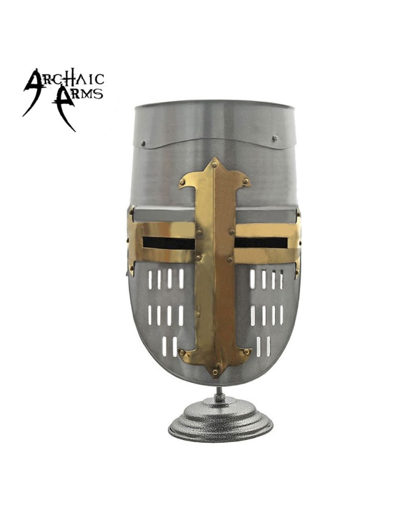 Decorative Crusader Helmet With Stand - Medieval Armor Replica