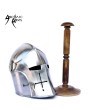 Medieval Visored Barbuta Helmet - Authentic 18-Gauge Steel Armor