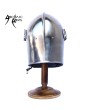 Medieval Visored Barbuta Helmet - Authentic 18-Gauge Steel Armor