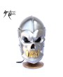 Medieval Human Skull Helmet Silver Demon - Handcrafted Steel Armor