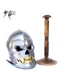 Medieval Human Skull Helmet Silver Demon - Handcrafted Steel Armor