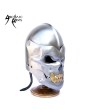 Medieval Human Skull Helmet Silver Demon - Handcrafted Steel Armor