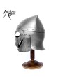 Dark Medieval Warrior Helmet - Handcrafted Steel Armor with Display St