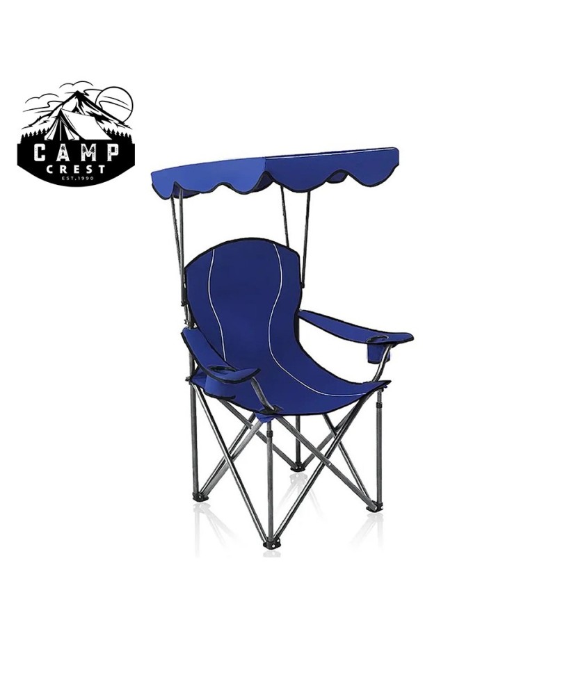 Oversized Camp Chair with Shade Canopy - Comfortable & Durable