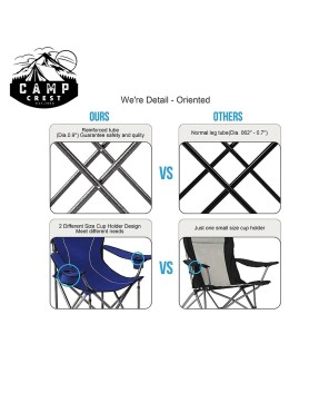 Oversized Camp Chair with Shade Canopy - Comfortable & Durable