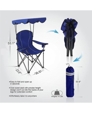 Oversized Camp Chair with Shade Canopy - Comfortable & Durable