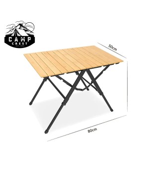 Slatted Bamboo Top Foldable Table - Lightweight Outdoor Dining Table