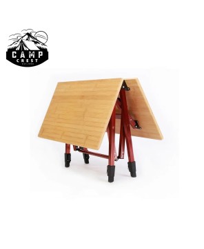 Bamboo Top Fold Up Camp Table - Lightweight Outdoor Dining Table