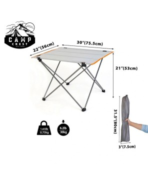 Compact Roll Up Table with Pocket - Portable Camping Table