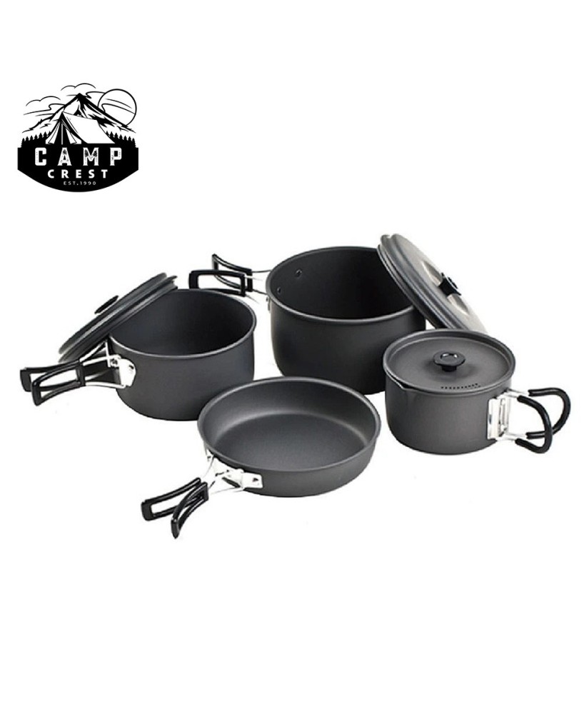 Hard Anodized Aluminum Outdoor Cookset - Lightweight & Portable