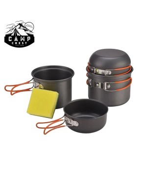 Durable Camping Cookware Set with Mesh Bag – Ideal for 3-4 People