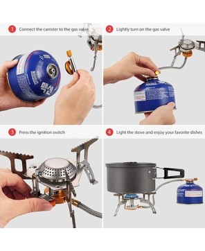 Stainless Steel Camping Gas Cooker Stove - Durable & Lightweight