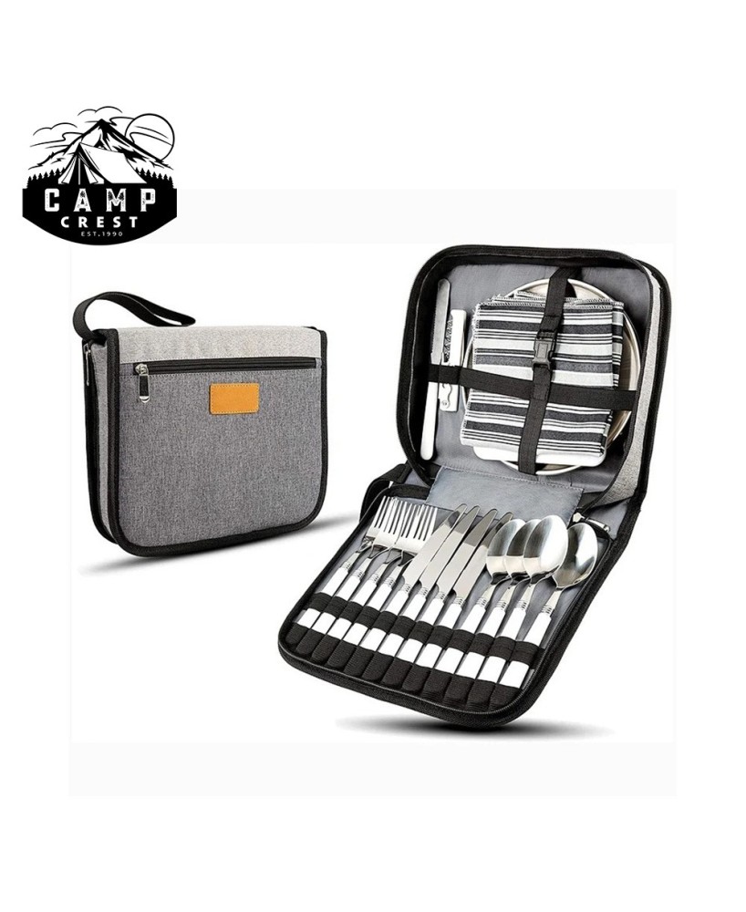 Portable Camp Kitchen Utensil Organizer Set - 24-Piece Stainless Steel