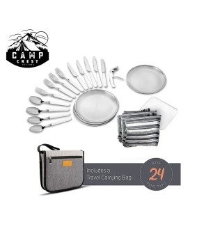 Portable Camp Kitchen Utensil Organizer Set - 24-Piece Stainless Steel