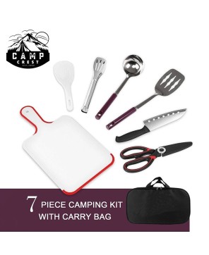 Portable Camp Kitchen Utensil Organizer Set - 9-Piece Stainless Steel