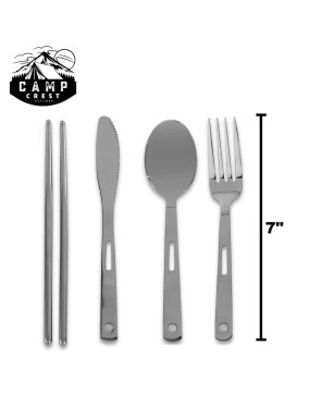 Stainless Steel Family Cutlery Picnic Utensil Set - 13 Piece Travel Ki