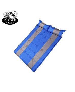 Durable Double Inflatable Camping Pad with Pillow - Easy Setup